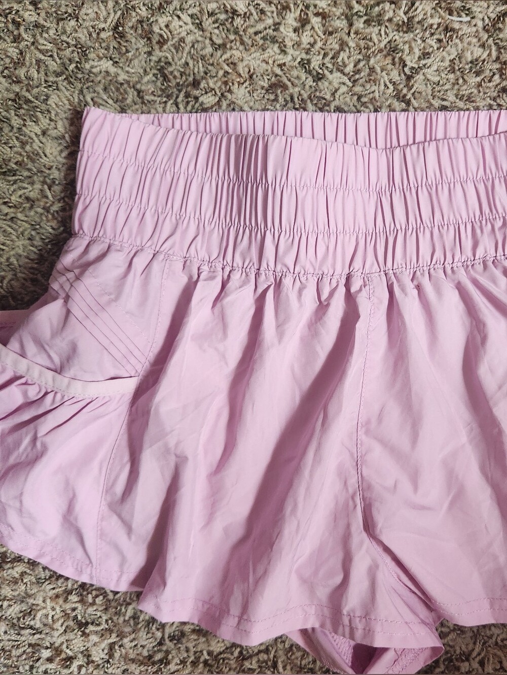 Free People Movement Pink Women's Elastic Waist Shorts W/ Pockets